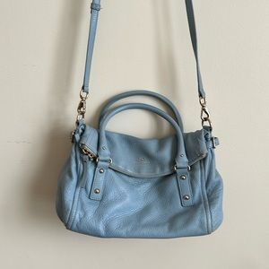 Kate Spade leather purse zip top folds over removable shoulder strap